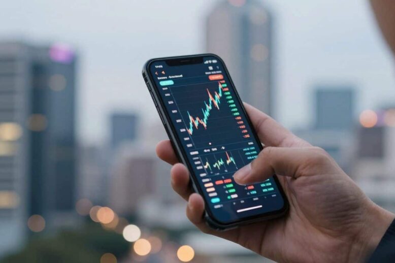 Trading CFDs in Australia with a smartphone.